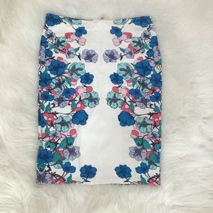Floral Print Pencil Skirt